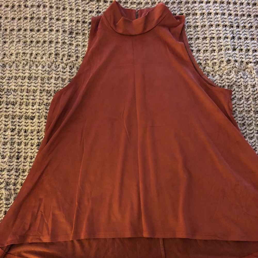 Luxe Burnt Orange suede tank top